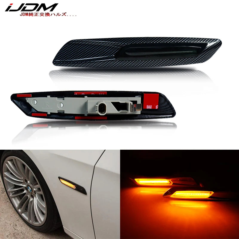 iJDM Amber LED Side Marker Lights For BMW 1 3 5 Series E81 E82 F30 E90 E91 E92 E93 E46 E60 E61,For BMW F10 Turn Signal Lights