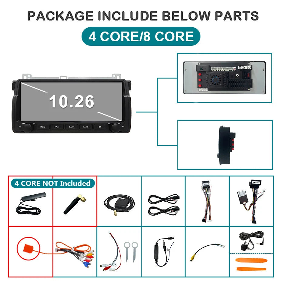 10.26'' Screen Car Radio Android 15 AUTO CarPlay stereo 2DIN For BMW E46 M3 Rover 75 MG ZT 1998-2006 bluetooth Multimedia player
