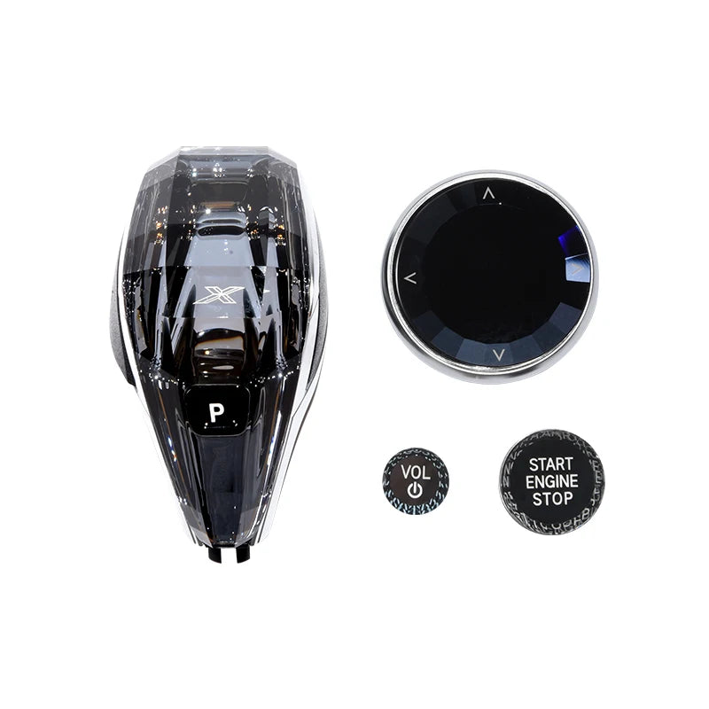 4 Piece Set Crystal Gear Shift Knob Lever For BMW 3 Series X3 X4 X5 X6 F44 G20 G05 G06 G01 G02 G08 Automatic Crystal Gear Handle