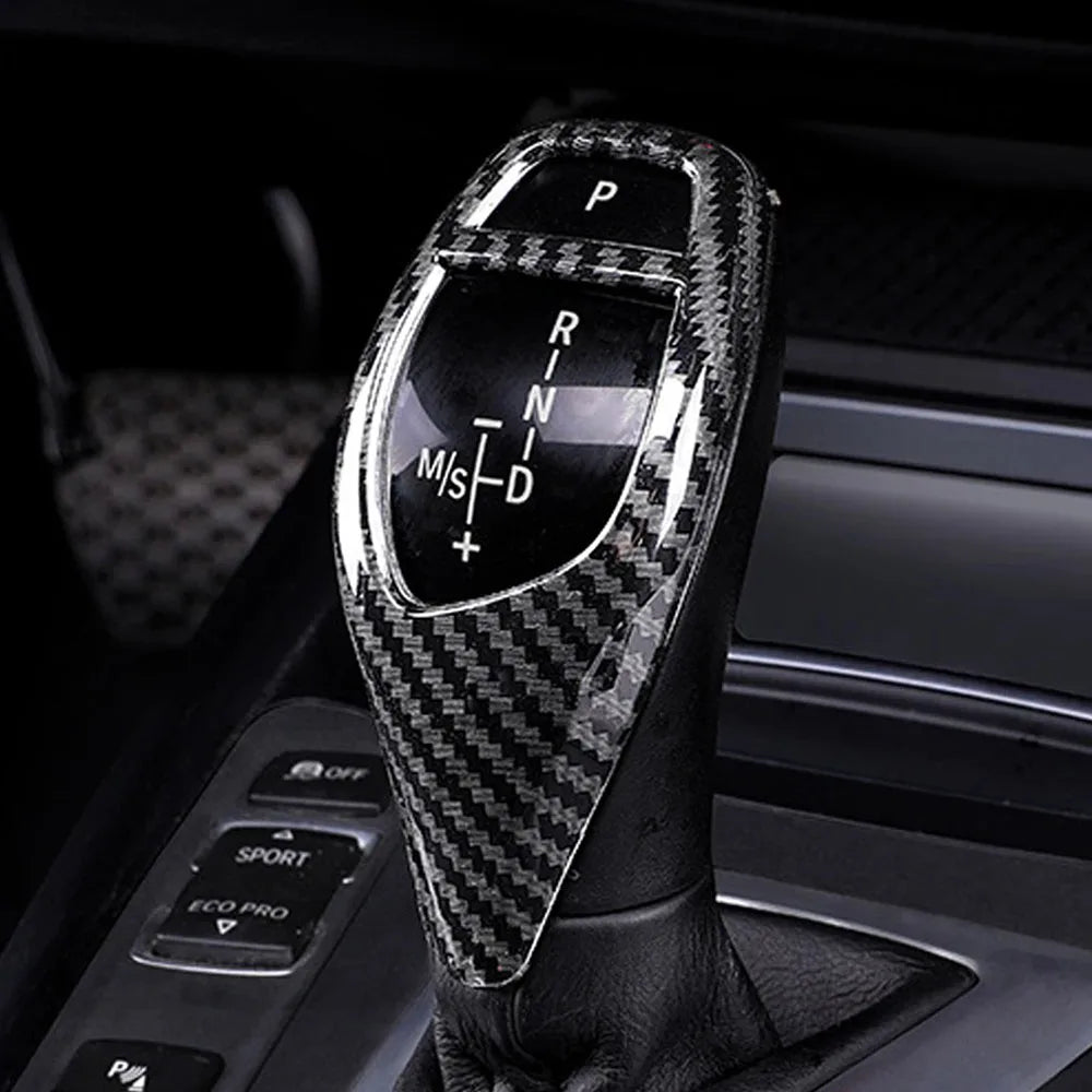 Carbon Fiber Gear Shift Cover ABS Shift Knob Protector Car Interior Trim Dustproof Frame for BMW X5 F30 F10 F15 F07 F20 F21 F22