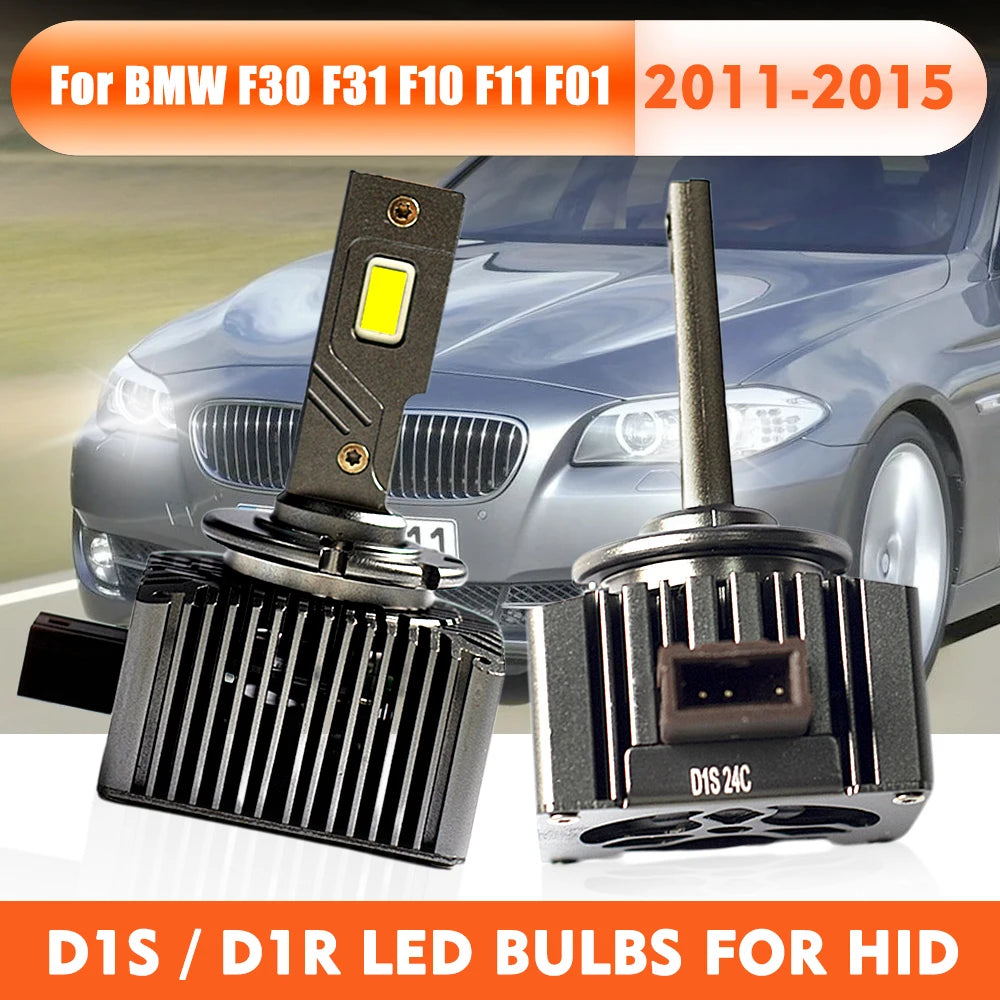 D1S D1R LED Headlight Bulbs 55W 6000K White Replace HID Conversion Kit Plug-and-Play For 2011-15 BMW F30 F31 F10 F11 F01 F02 F0