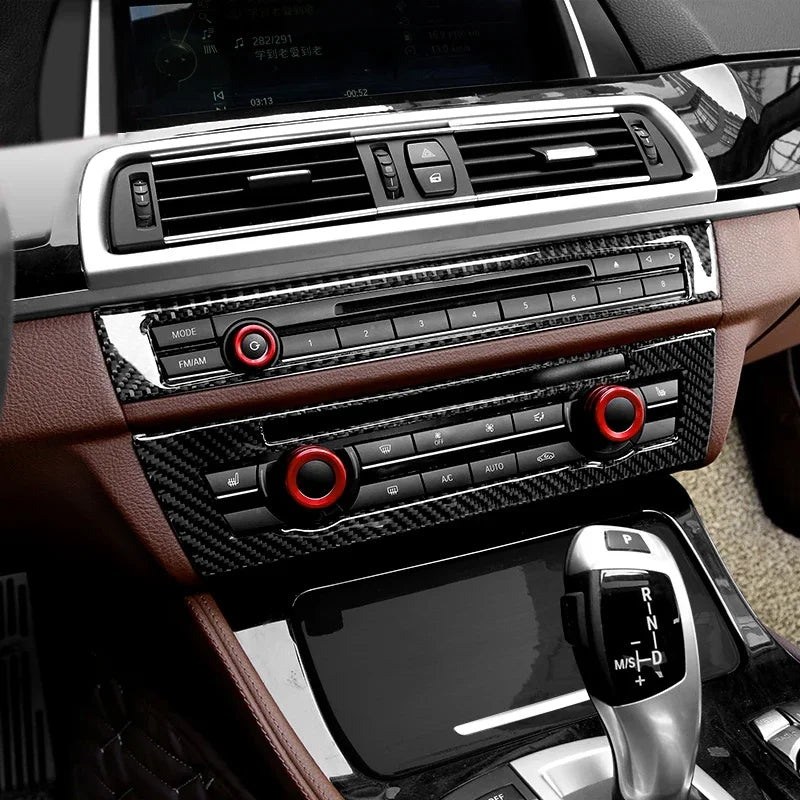 Accessories For BMW 5 Series F10 F18 Carbon Fiber Car Interior Gearshift Air Conditioning CD Panel Door Armrest Cover