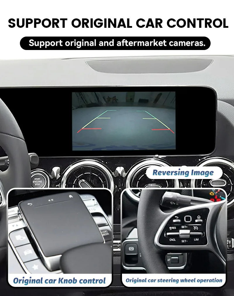 Wireless CarPlay Android Auto Interface for Mercedes Benz A W177 GLB GLA CLA Class 2019-2022 NTG6.0 MBUX OEM Upgrade with Touch