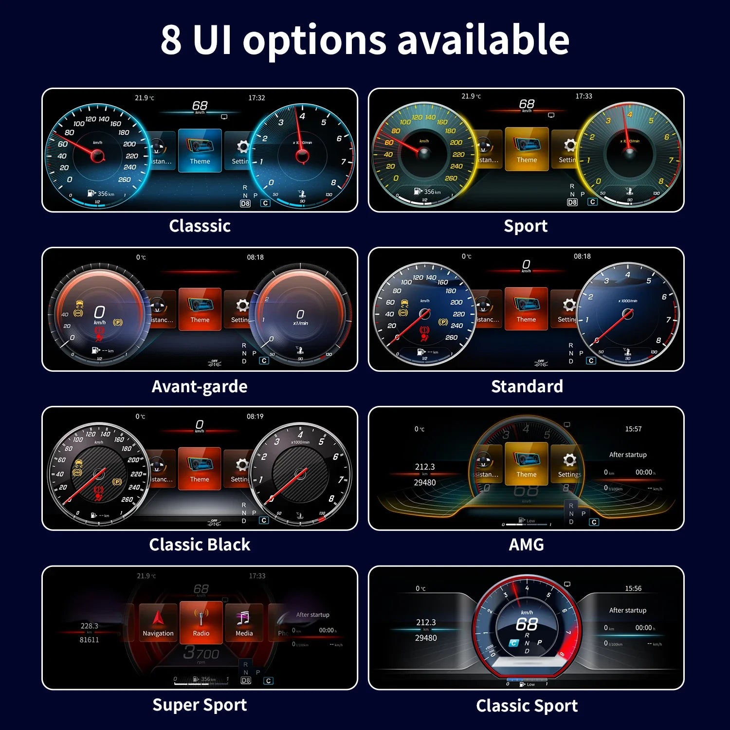 12.3" LCD Instrument Cluster For Mercedes Benz C Coup W205 GLC AMG W253 2015-2019 Digital Dashboard Virtual Cockpit Speedometer