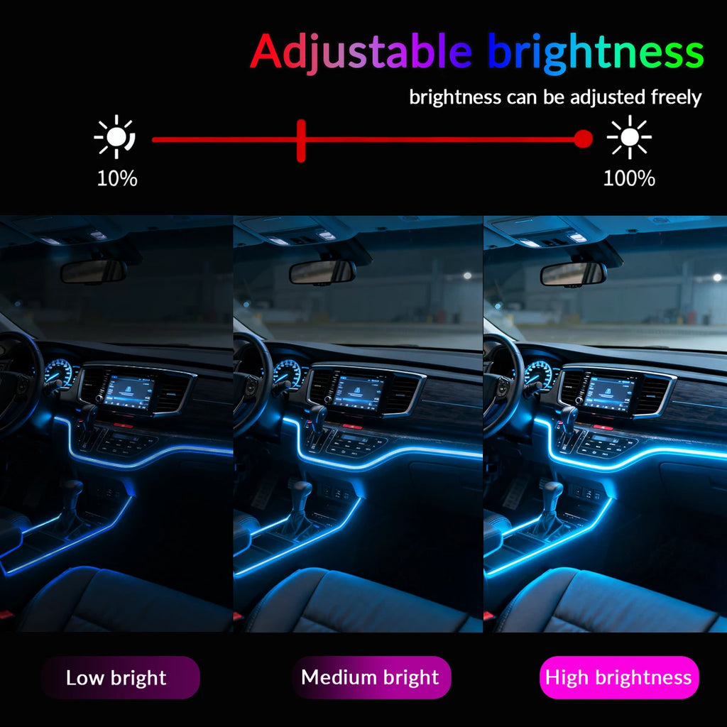 Symphony Ambient Lights Car RGB App Control LED Interior Hidden Acrylic Strip Light Full Color Streamer Auto Atmosphere Lamp Kit
