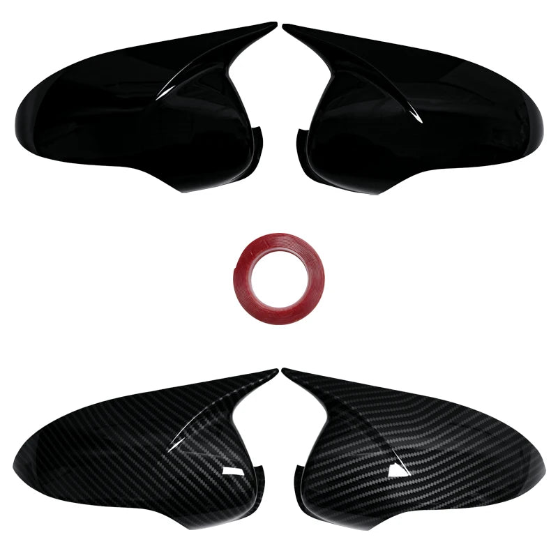 2pcs Sticking Carbon Fiber Pattern Rearview side Mirror cover caps For Mercedes-Benz E-Class W211 2006-2008
