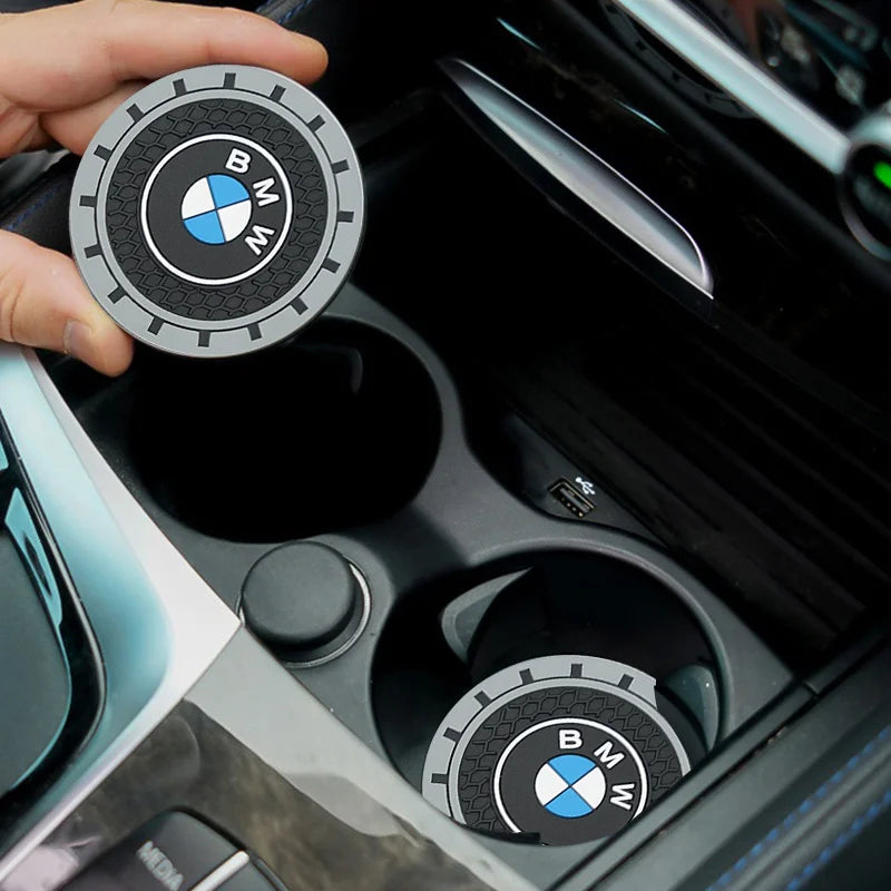 2Pcs Car Interior Bottle Holder Anti-slip Mat Water Cup Pad For BMW E60 E70 E82 E88 E90 E92 F01 F10 F30 G01 G20 G21 G11 F15 X3
