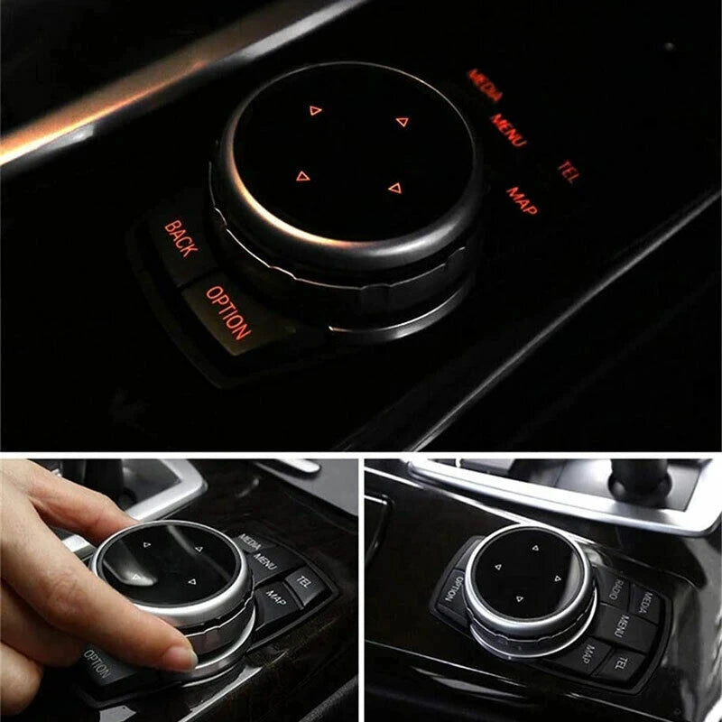 Car Multimedia Big Knob Covers Button Trim Control For BMW F10 F20 F30 IDrive Stickers