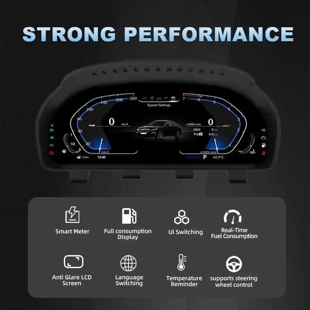 For BMW 1 2 3 4 5 6 7 Series X1 X2 X3 X4 Digital Instrument Dashboard Cluster F10 E90 E60 F20 Speedometer  Instrument Panel