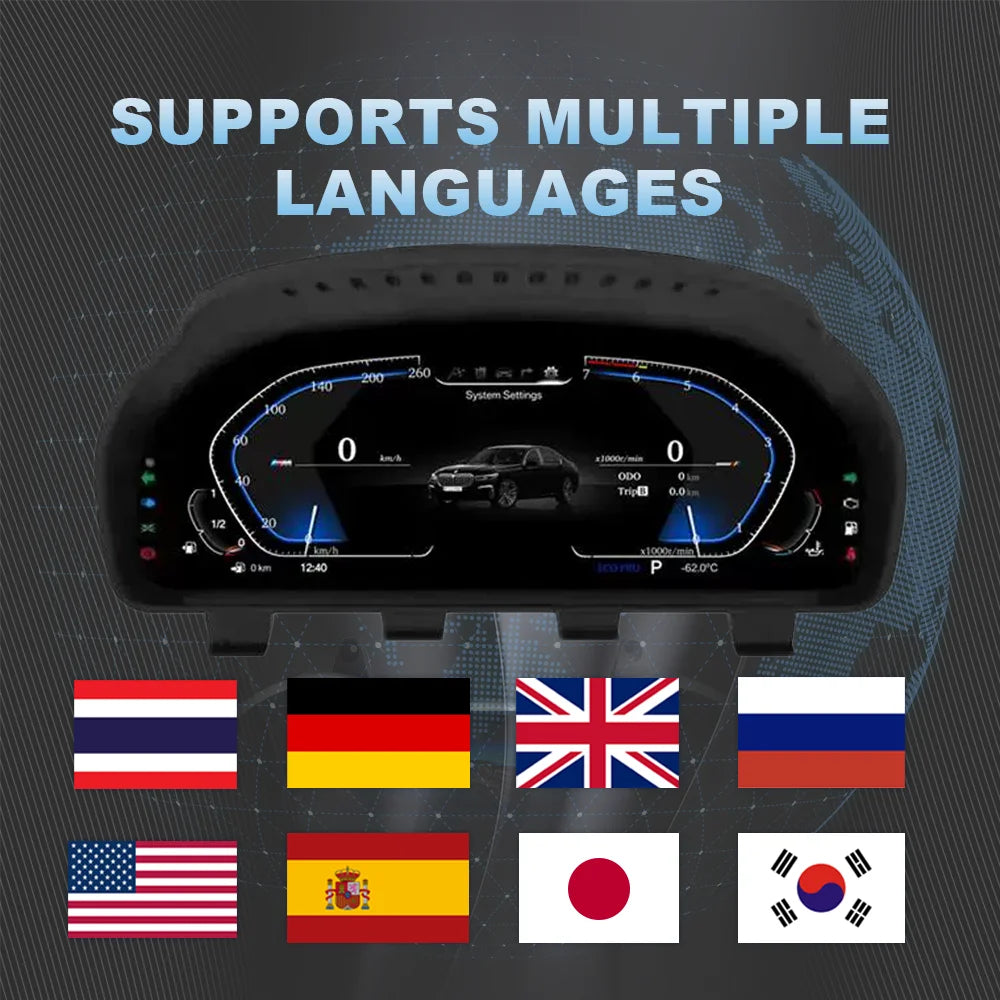 For BMW 1 2 3 4 5 6 7 Series X1 X2 X3 X4 Digital Instrument Dashboard Cluster F10 E90 E60 F20 Speedometer  Instrument Panel
