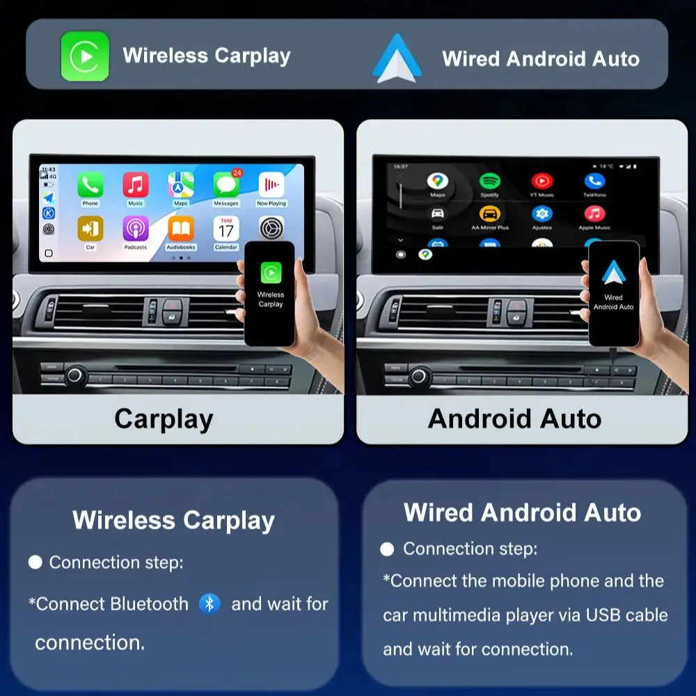 Wireless Carplay Car Radio for BMW 5 SERIES F10 F11 2011 - 2017 CIC NBT System Android 16  Multimedia Player GPS Navi DSP Stereo
