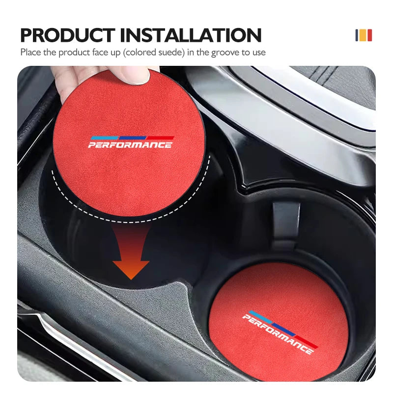 For BMW Car Interior Coasters Water Cup Slot Non-Slip Mat Shockproof Pad 1 2 3 5 7 Series X1 X2 X3 X4 X5 X6 G20 G30 G11 G12
