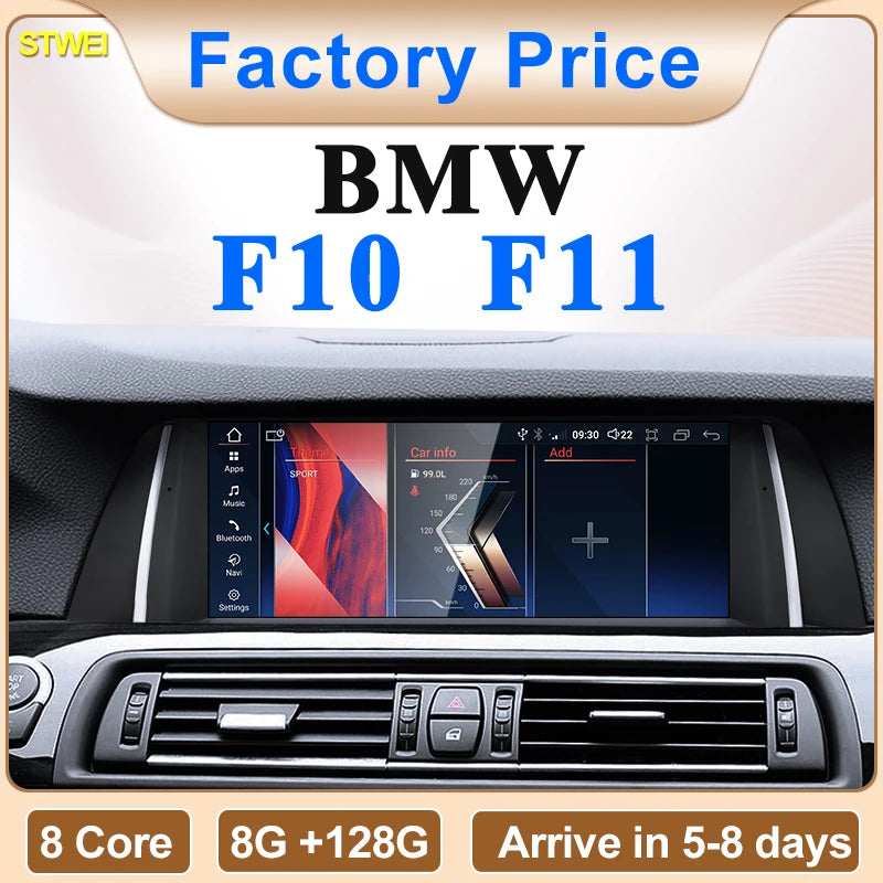 STWEI 2024 New ID6 ID7 ID8 UI 10.25inc Android System Wireless Carplay AUTO For BMW 5Series F10 F11 CIC NBT Car Players GPS NAVI