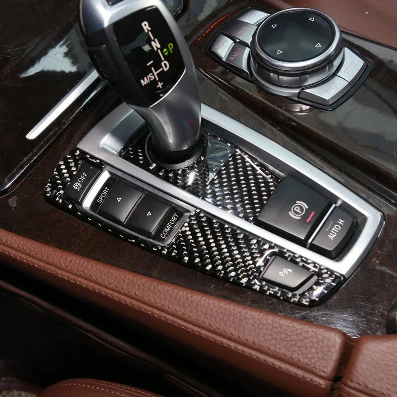 Accessories For BMW 5 Series F10 F18 Carbon Fiber Car Interior Gearshift Air Conditioning CD Panel Door Armrest Cover