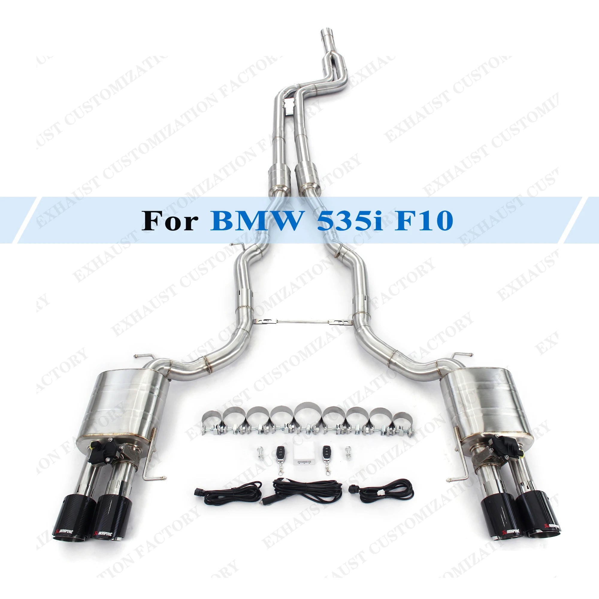 Brushed Catback Exhaust Escape System for 2011-2016 BMW 535i F10 3.0T High Performance Muffler Valvetronic Exhaust Pipe Remote