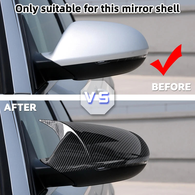 For Audi A6 C7 S6 RS6 2012-2018 Car Sticker Carbon Fiber Rearview Side Mirror Cover Wing Cap Exterior Door Rear View Case Trim 
