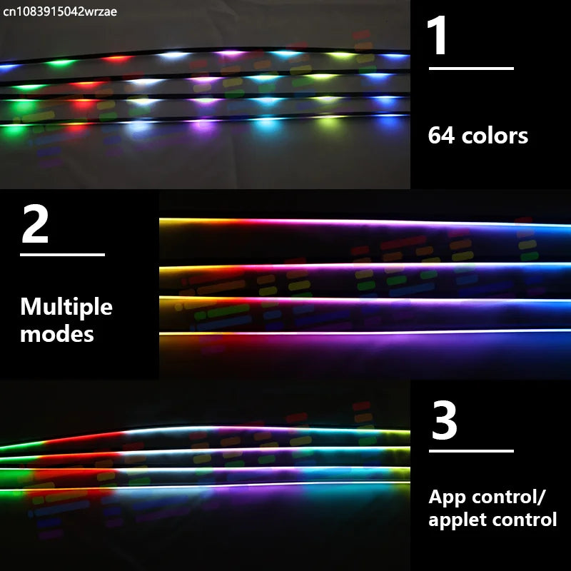 For BMW 5 series F10 F18 F11 F07 Ambient Lights Strips Streamer Breathing Strip Kits App Music Control Auto Decorative Lamp