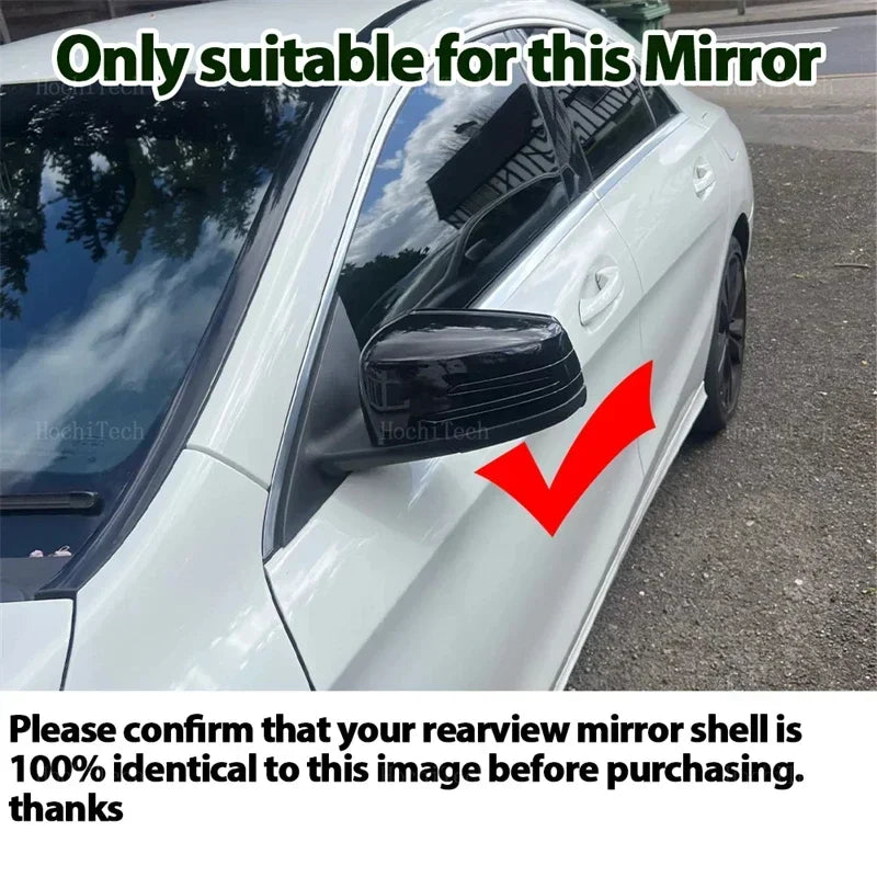 Black Rear View Mirror Cap for Mercedes-Benz W176 W246 W212 W204 C117 W221 C218 a B C E S CLA GLA GLK Class Auto Acces