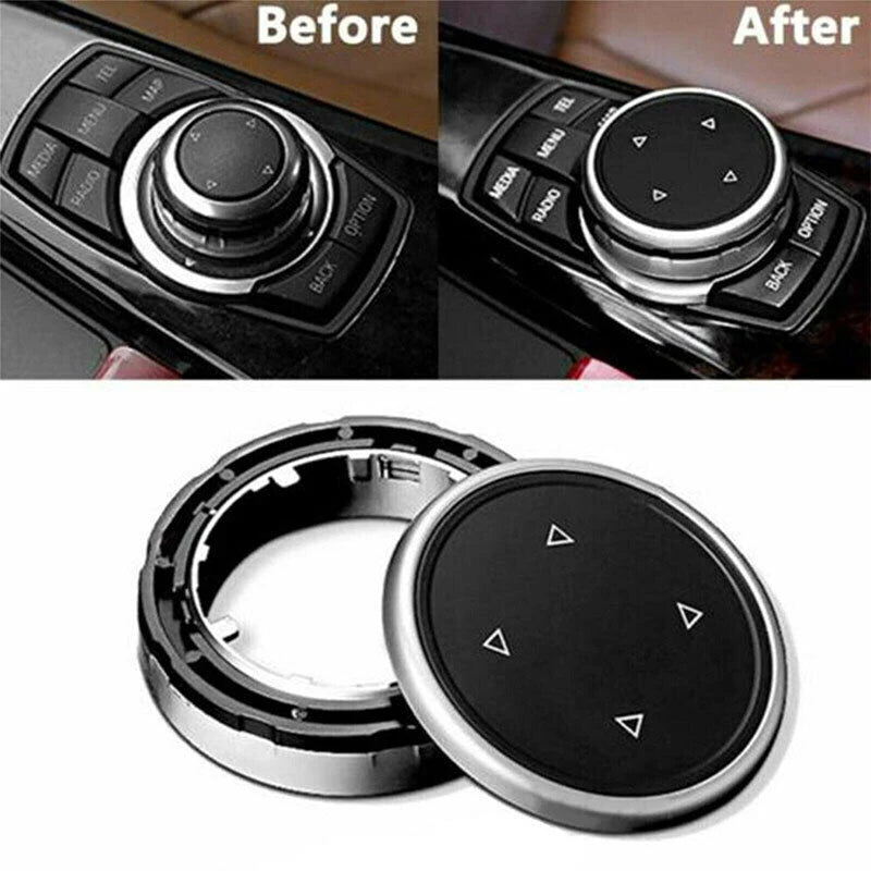 Car Multimedia Big Knob Covers Button Trim Control For BMW F10 F20 F30 IDrive Stickers