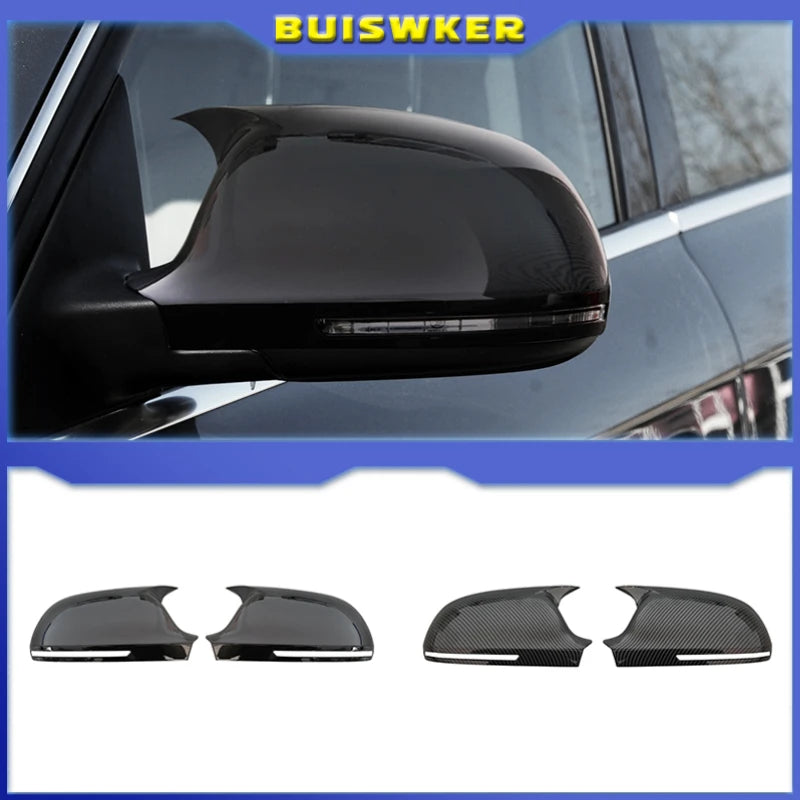 For Audi A3 8P A4 A5 B8 Q3 A6 C6 4F S6 1Pair Side Wing Mirror Cover Add On Side Rear View Mirror Cap Cover Car Accessories