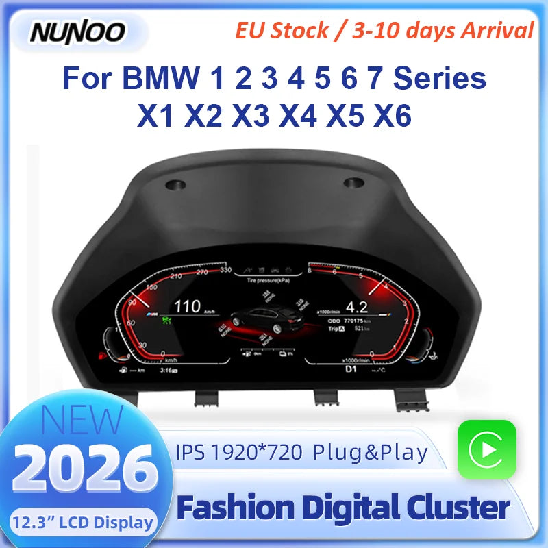 For BMW 1 2 3 4 5 6 7 Series X1 X2 X3 X4 Digital Instrument Dashboard Cluster F10 E90 E60 F20 Speedometer  Instrument Panel
